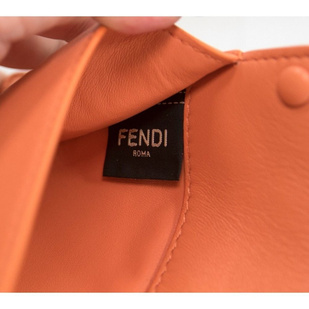 Fendi Peekaboo Pocket Large Coral Leather Flat Wallet Pouch NWT - Picture 6 of 8
